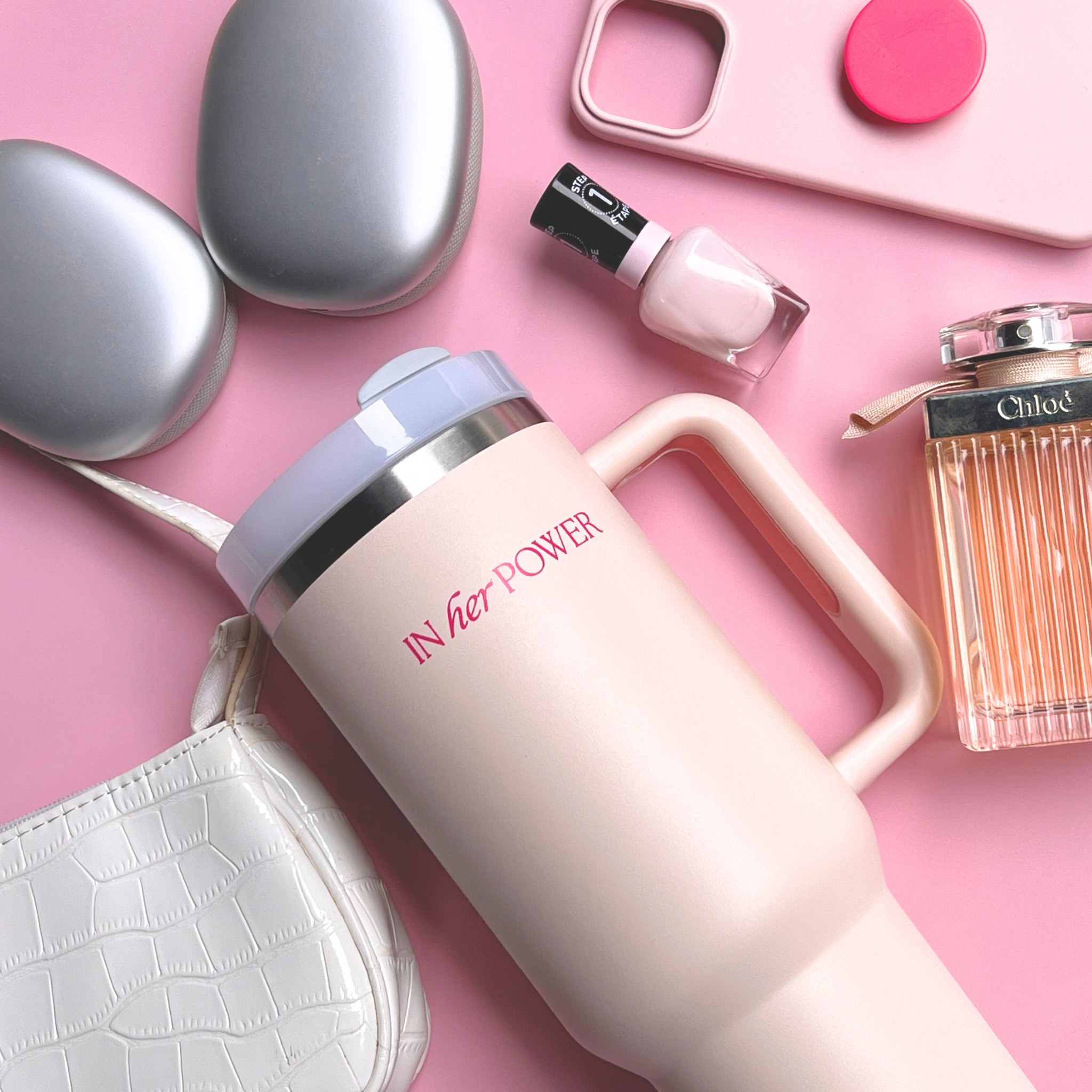 In Her Power Stainless Steel Tumbler 💧🩷✨